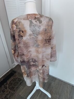 Women’s Long Sleeve Printed Cardigan - Neutral Multi